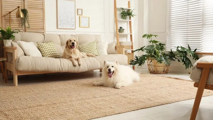 Dogs in a living room